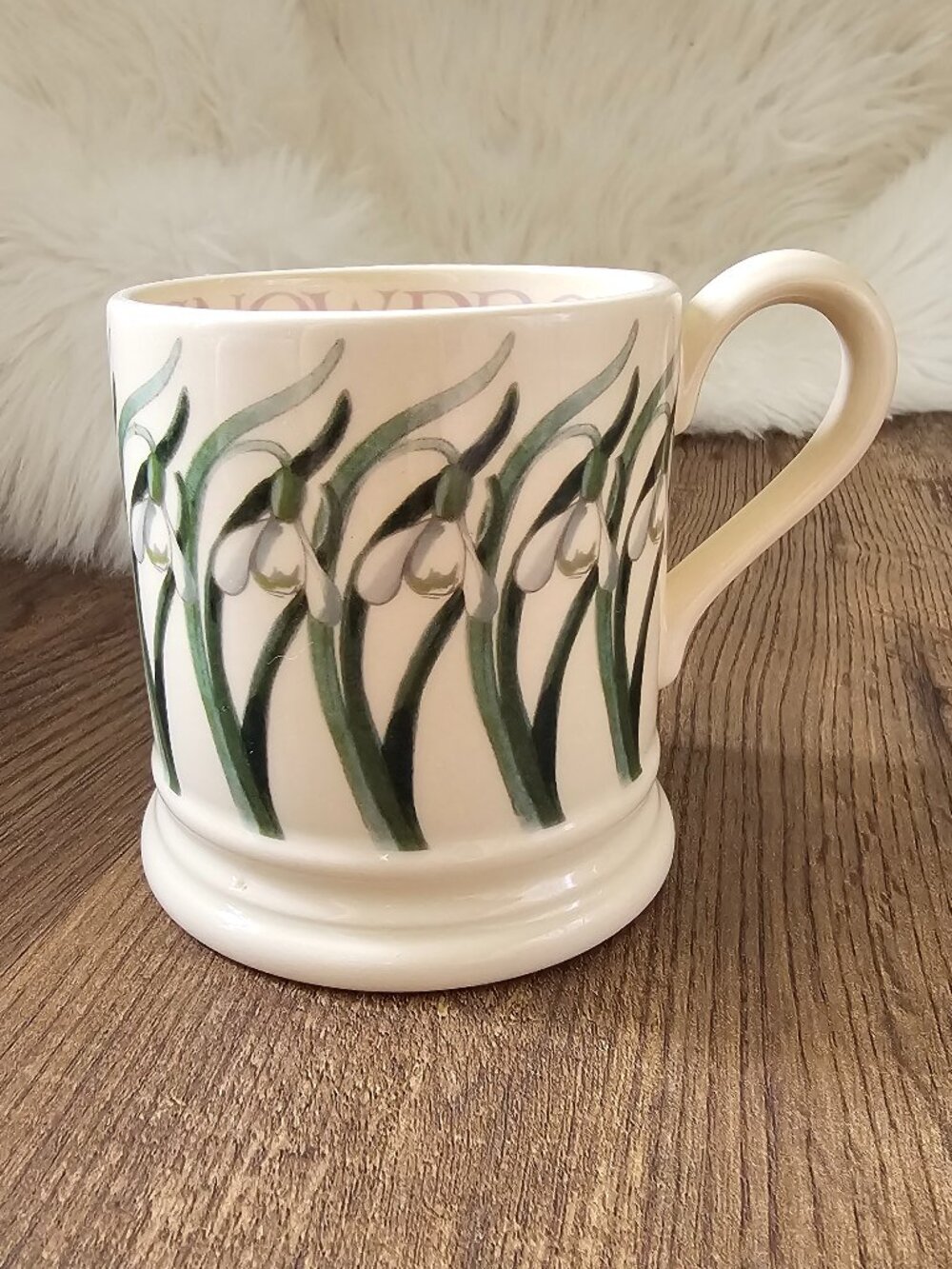 RARE!! Emma Bridgewater Half Pint Mug Bent Stem Snowdrop 2013